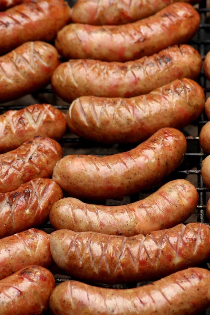 Fried sausage served as Sri Lankan street food