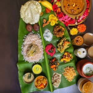 Authentic lumprice dish served with sambol and curry