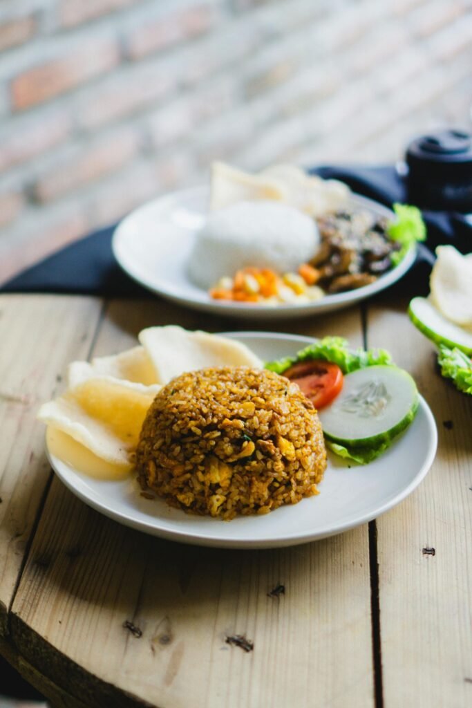 delicious nasi goreng served on a plate in Sri Lanka