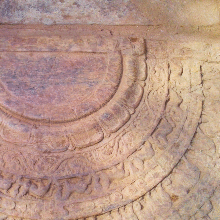 Stone architecture of historical Mandapaya in Sri Lanka