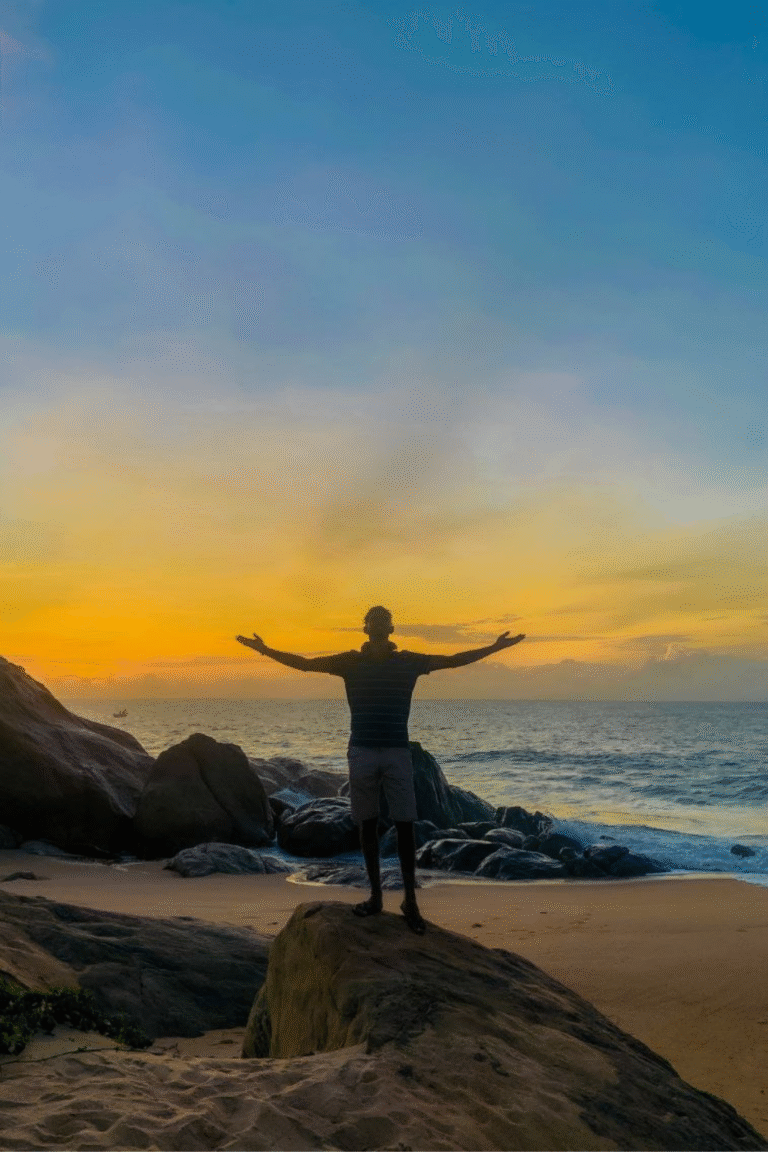 Tourist exploring Panama beach near Arugam Bay