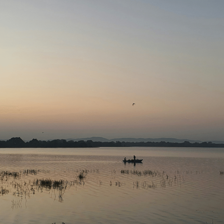 Sunset over Parakrama Samudra in Polonnaruwa