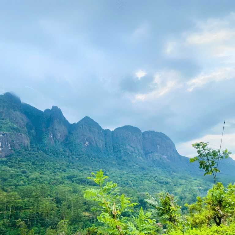 Hiking trail leading to Saptha Kanya mountains Sri Lanka