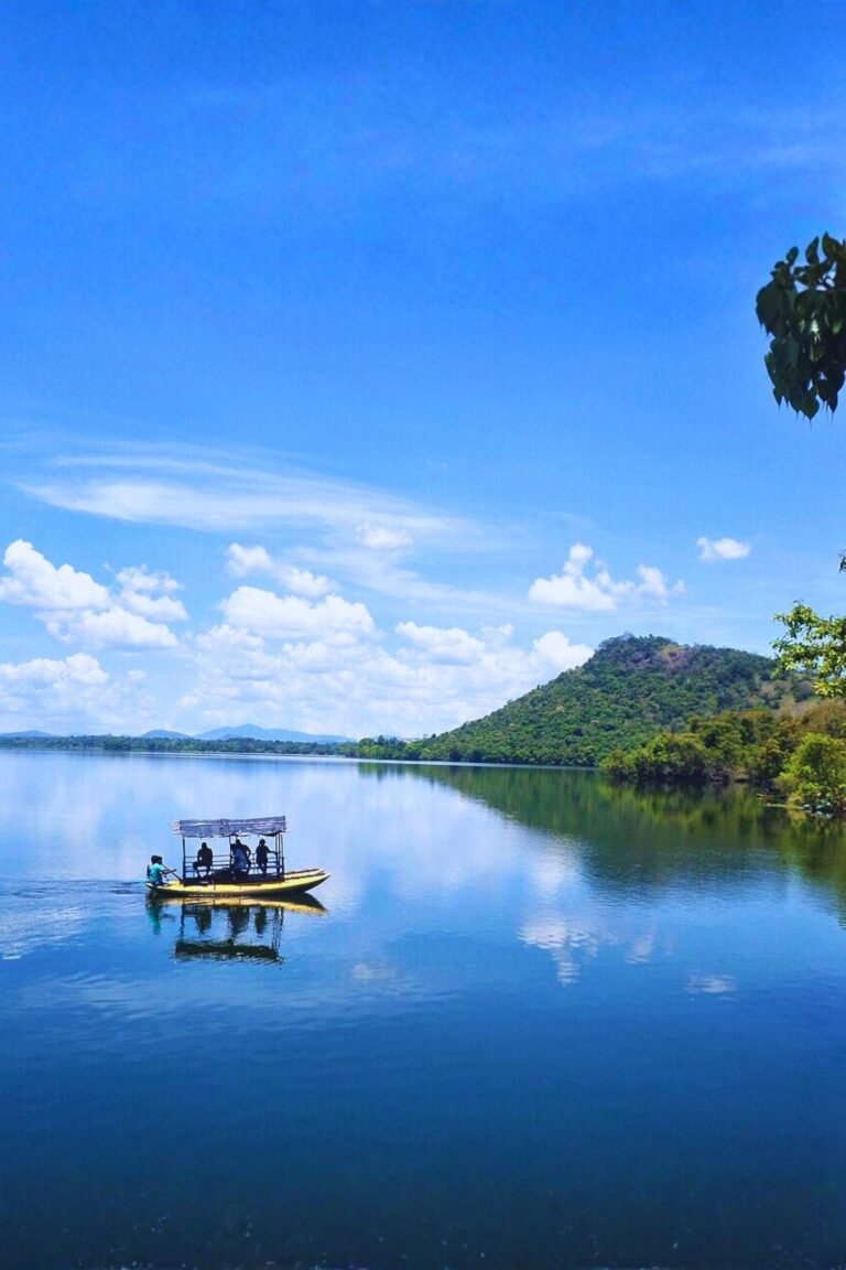 Panoramic view of ancient Sorabora Wewa reservoir