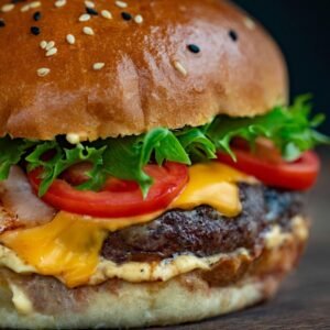 Freshly made Sri Lankan style burger with vegetables