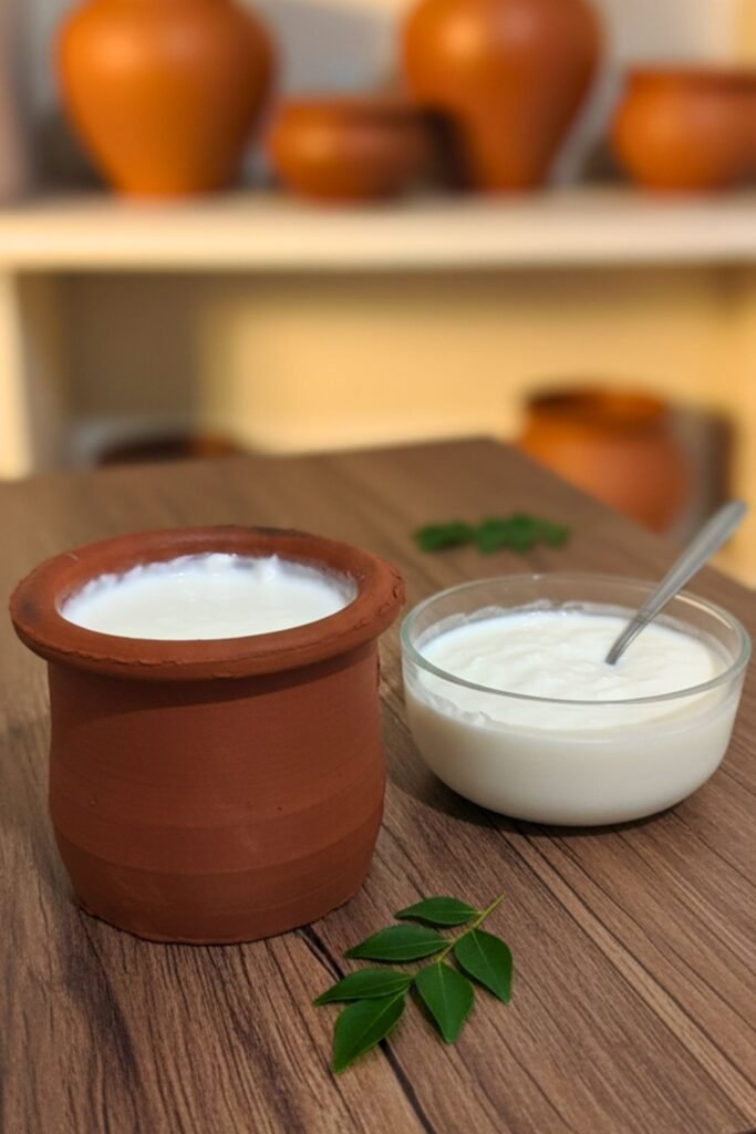 Traditional Sri Lankan buffalo curd served in a clay pot