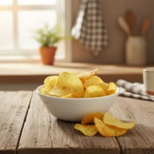 Crispy golden cassava chips from Sri Lanka