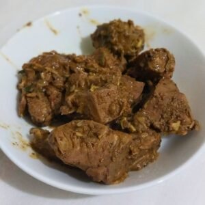 Polos curry with coconut milk and spices