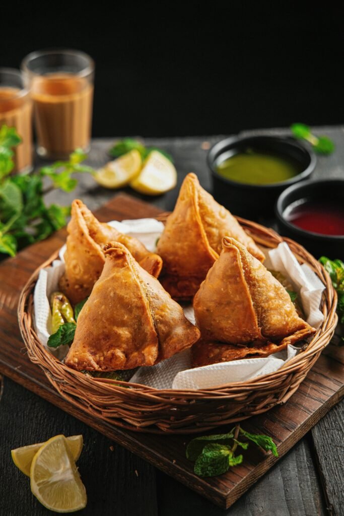 Sri Lankan crispy samosa on a plate