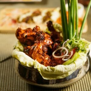 Grilled Thanduri chicken with rich red marinade