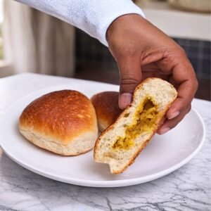 Traditional Sri Lankan fish bun known as maalu paan