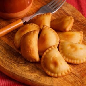 Golden baked Sri Lankan chicken patty snack