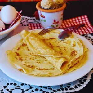 Soft coconut pancakes on a Sri Lankan dining table
