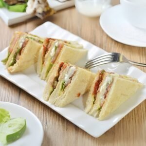 Fresh Sri Lanka sandwich with vegetables and chicken