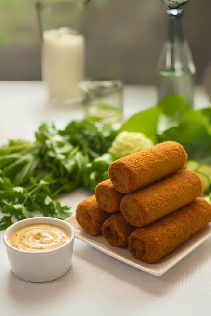 Sri Lankan vegetable rolls served on a plate