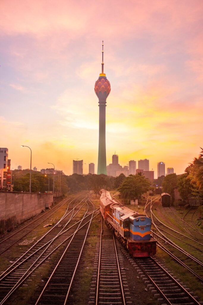 peaceful train journey in coastal Sri Lanka