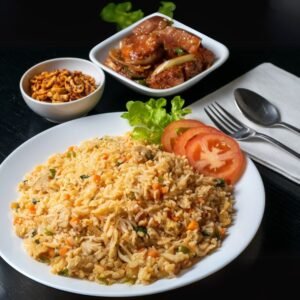 Authentic Sri Lankan fried rice on a plate