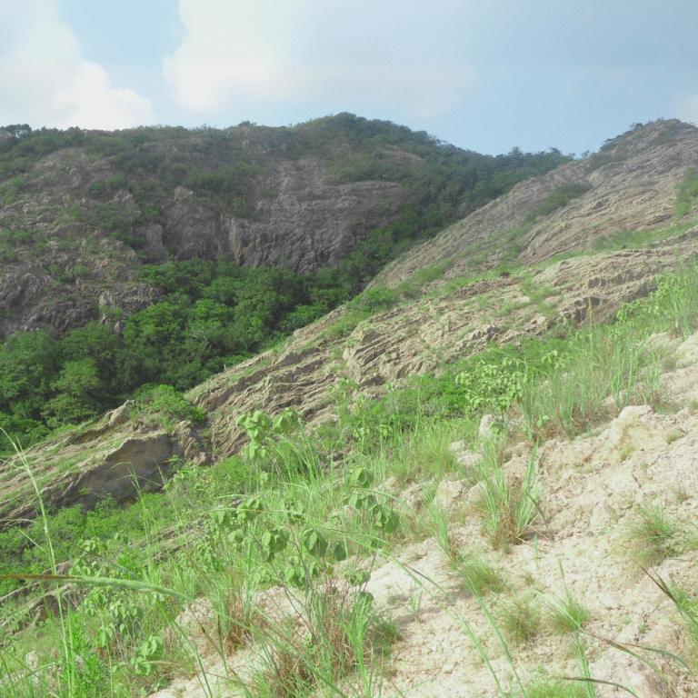 tourists exploring rose quartz mountain trail
