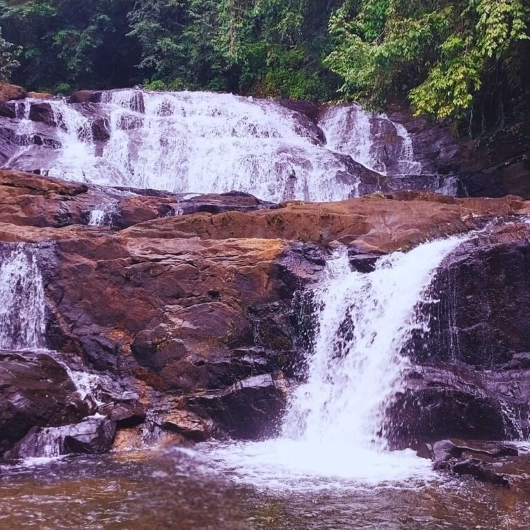 Nature photography of Lankagama Thattu Ella waterfall and surrounding greenery