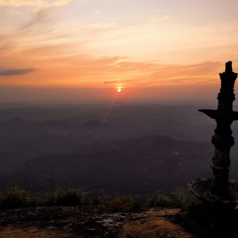 panoramic view of Meeyan Ella waterfall in Sri Lanka