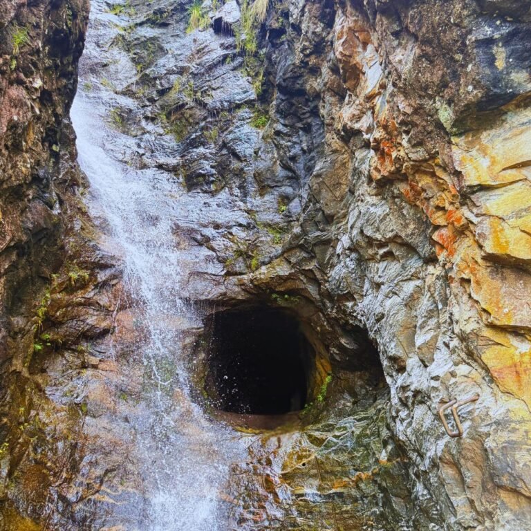 Clear water flowing down Meeyan Ella waterfall