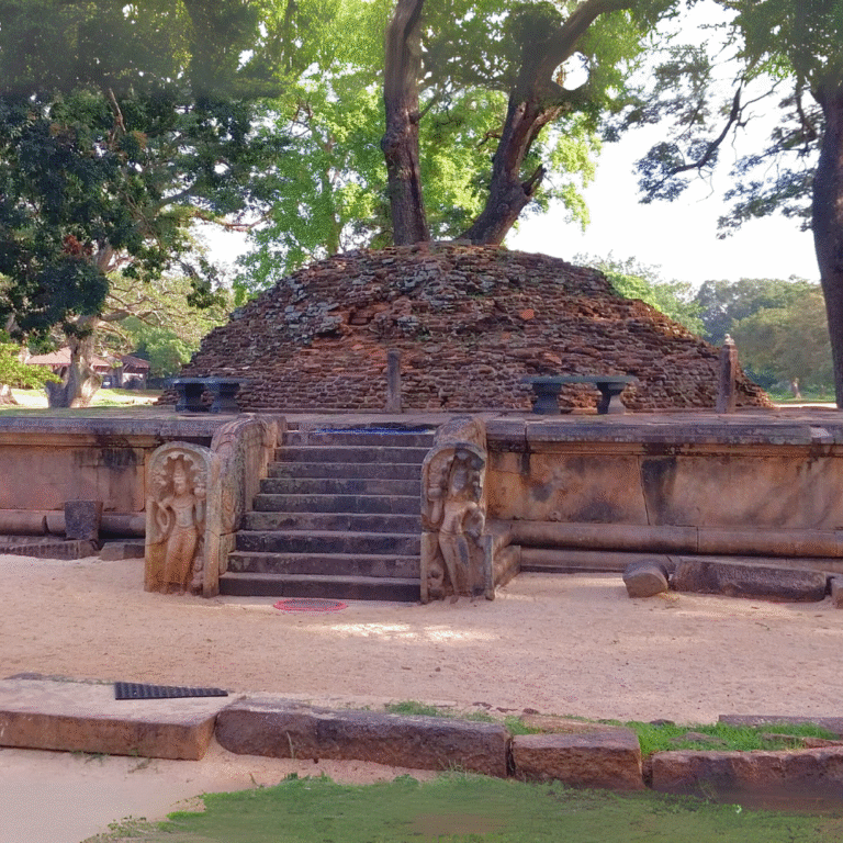 Silachetiya Stupa historical site with traditional stone carvings