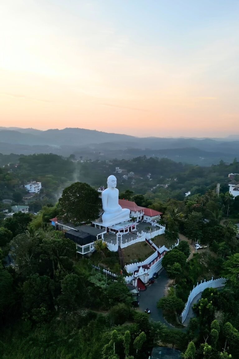 sunset view from Bahirawakanda Buddha Temple
