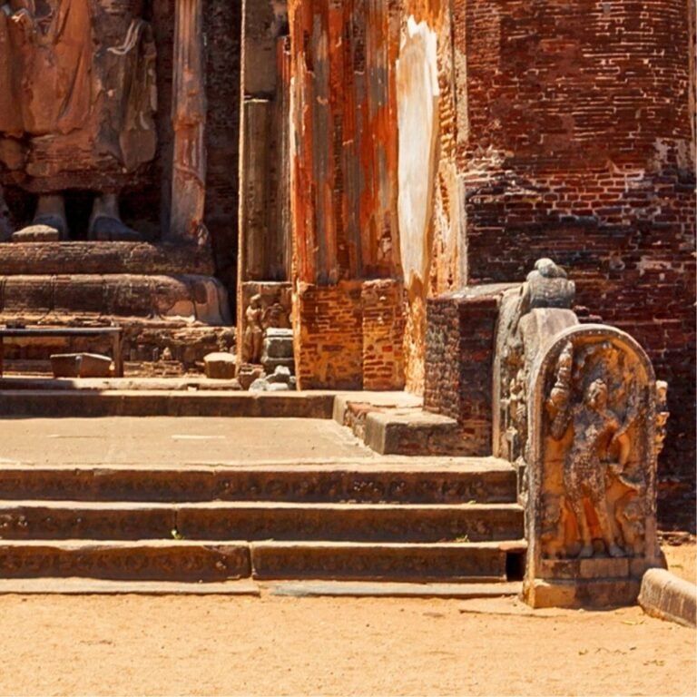 Historic Lankathilaka temple surrounded by greenery