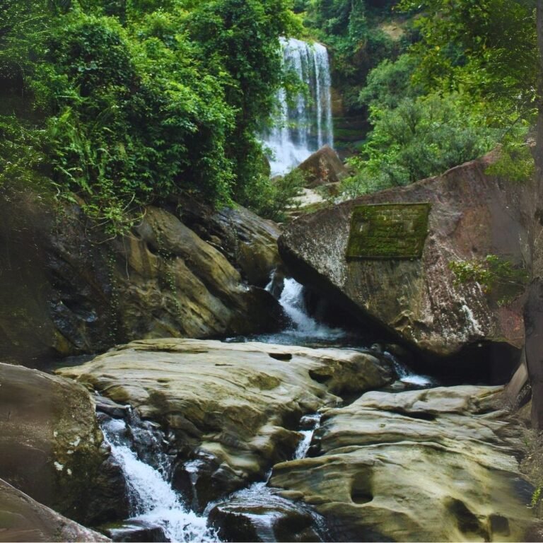 Crystal-clear stream flowing from Nalagana Ella waterfall