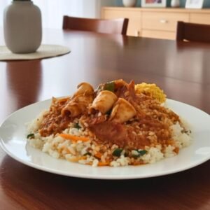 Authentic Sri Lankan seafood dish cuttlefish curry